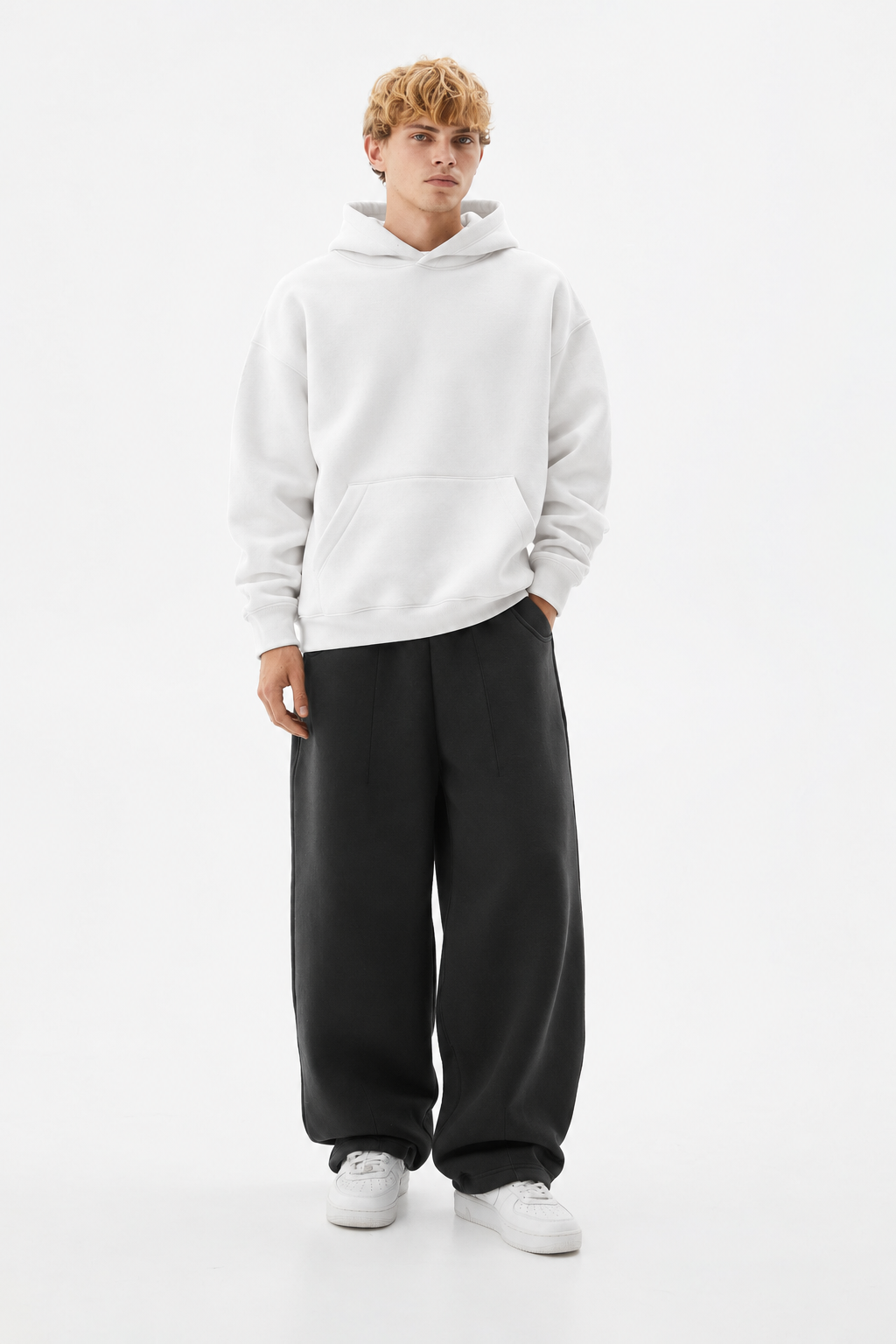 COZY STRAIGHT LEG SWEATPANTS - GRAY