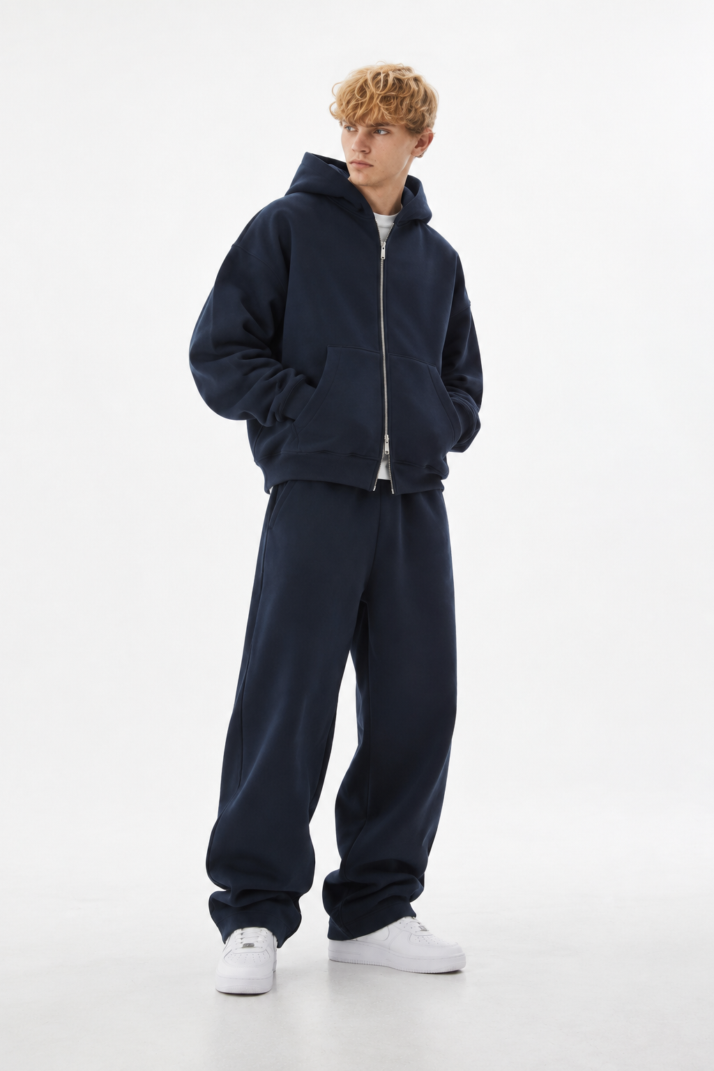 COZY ZIP UP SET - NAVY