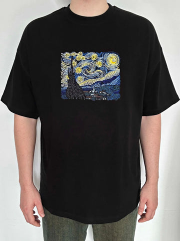 The Starry Night Embroidered T-Shirt