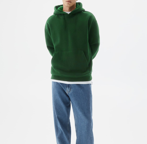 Dark Green Basic Oversized Hoodie