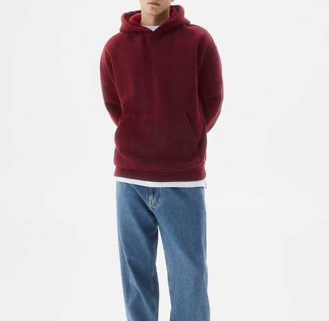 Burgundy Basic Oversized Hoodie