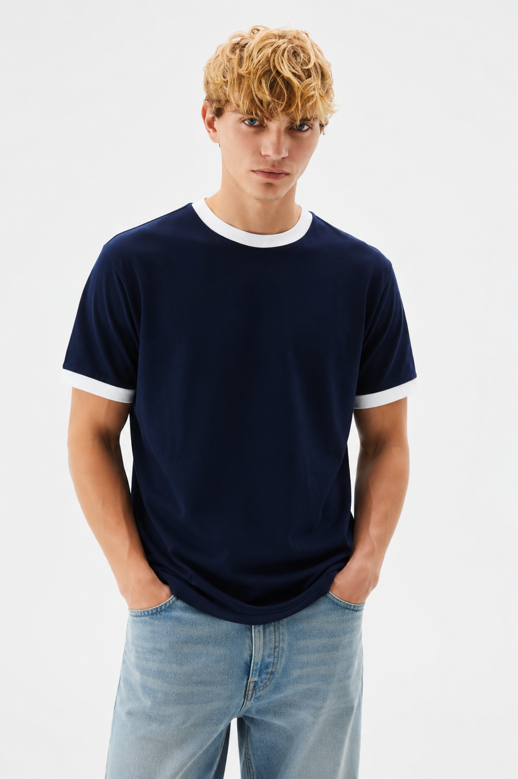 Navy Ringer T-Shirt