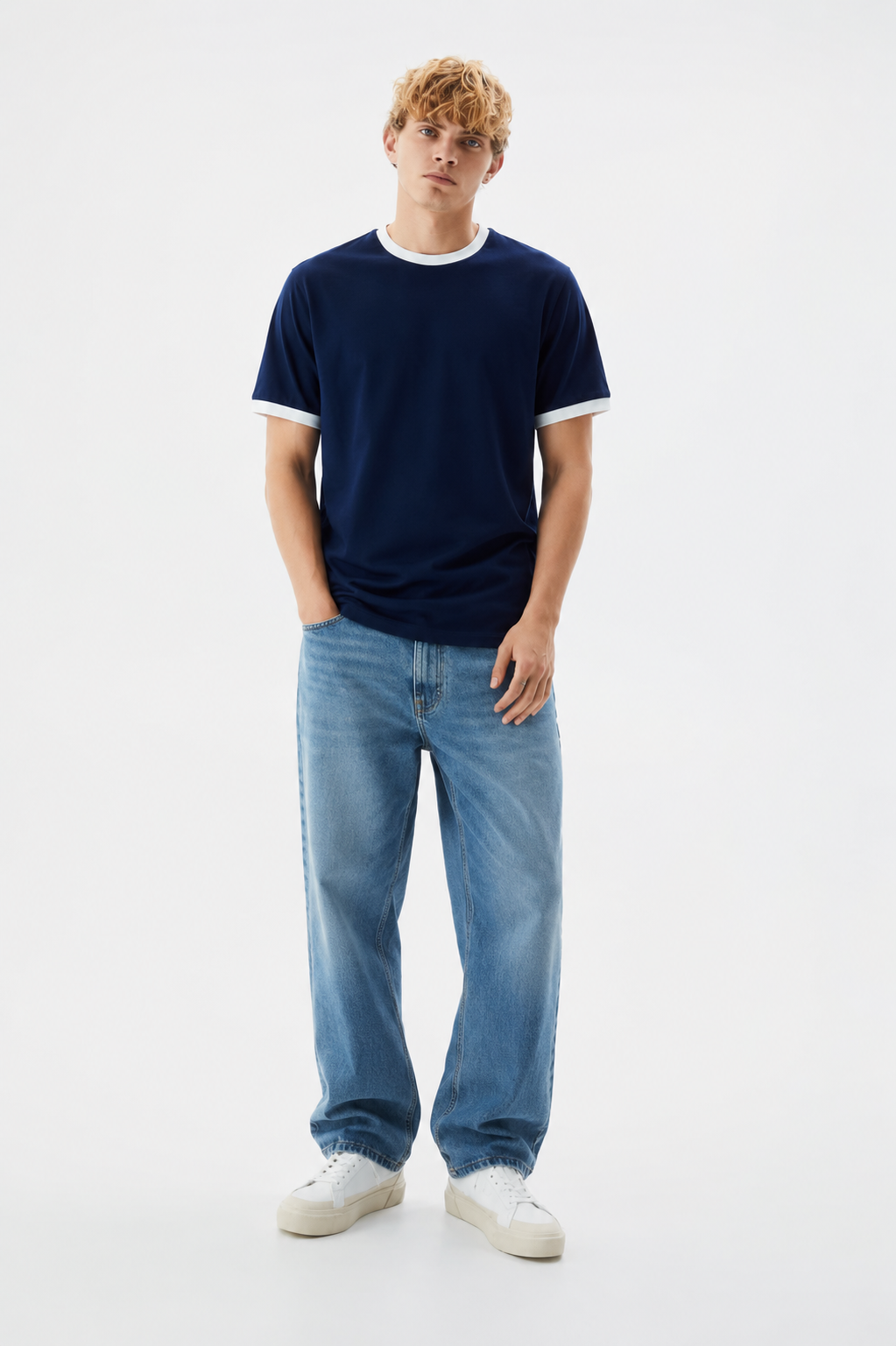 Navy Ringer T-Shirt