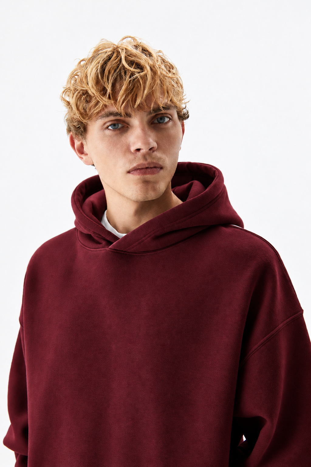 Burgundy Basic Oversized Hoodie
