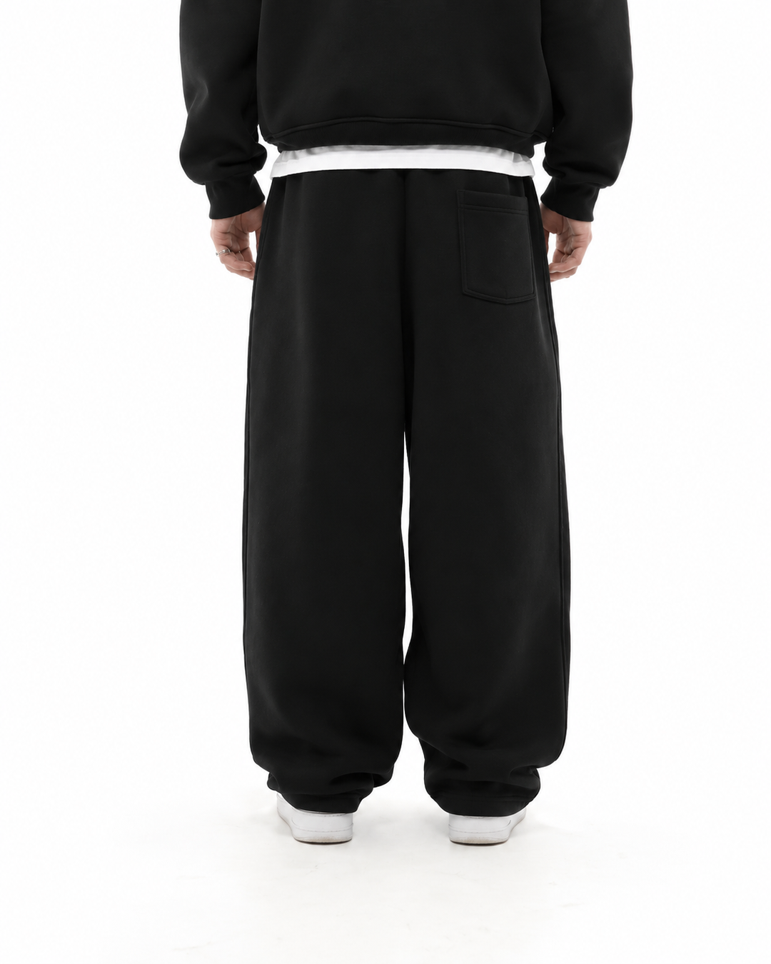 COZY STRAIGHT LEG SWEATPANTS - BLACK