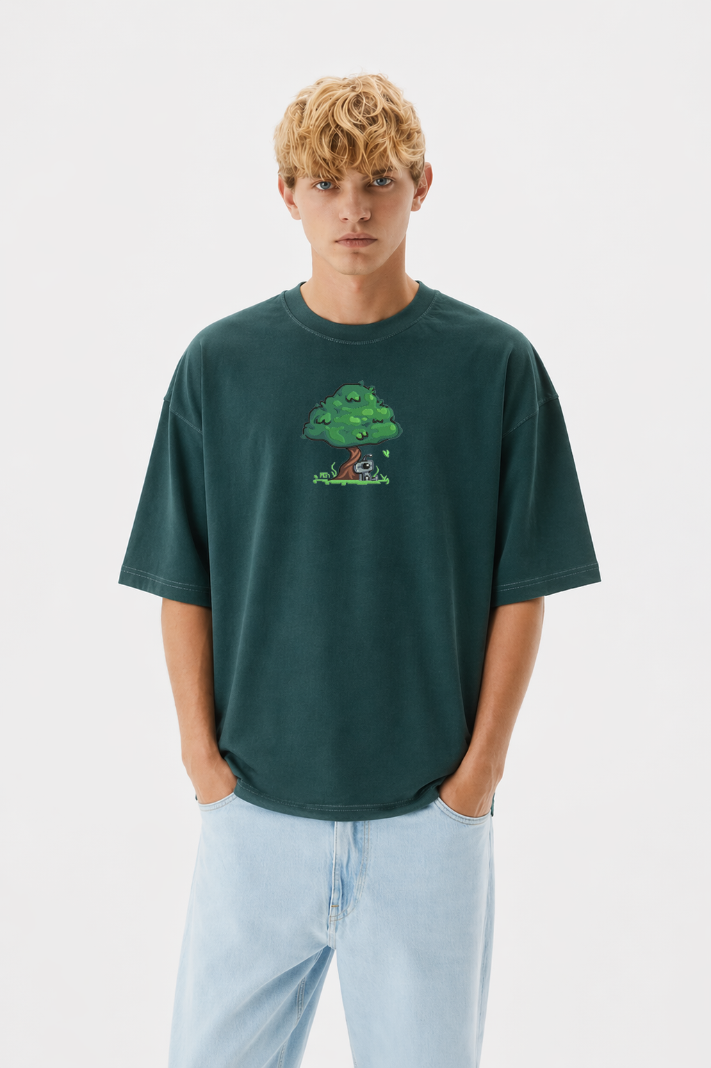 Robot Embroidered T-Shirt