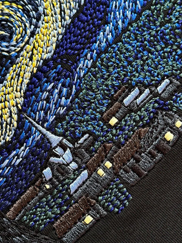 The Starry Night Embroidered T-Shirt