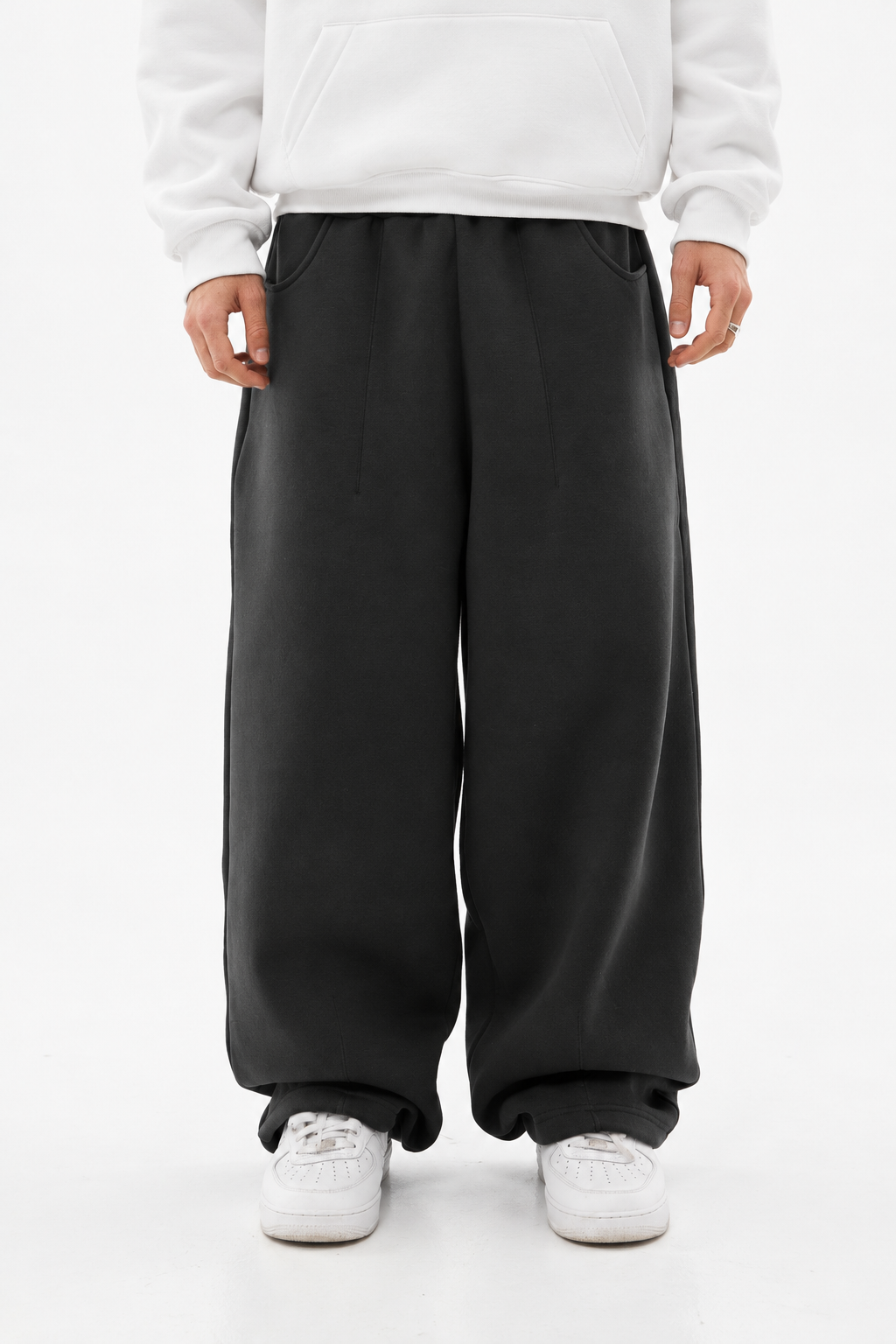 COZY STRAIGHT LEG SWEATPANTS - GRAY