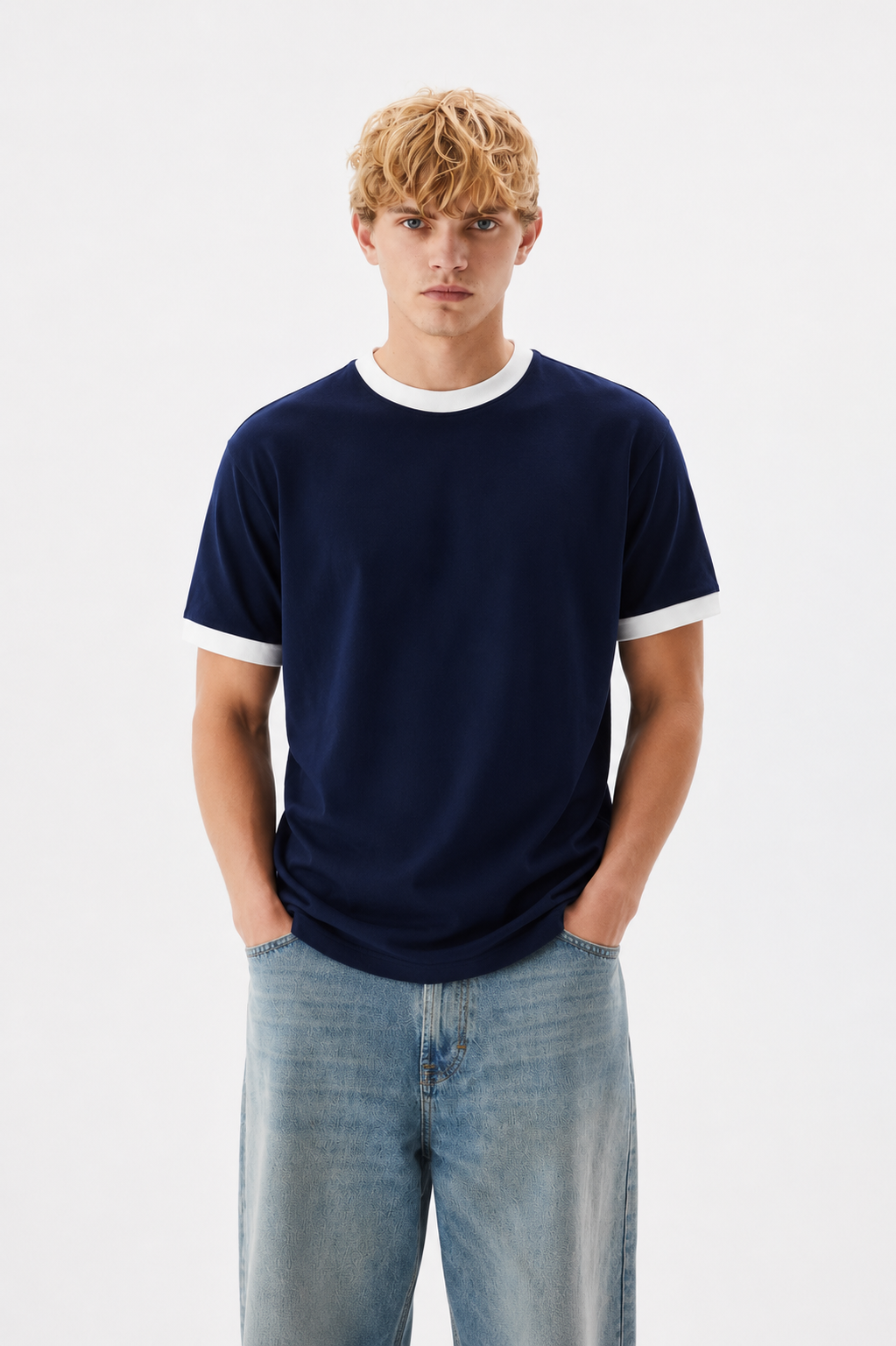 Navy Ringer T-Shirt