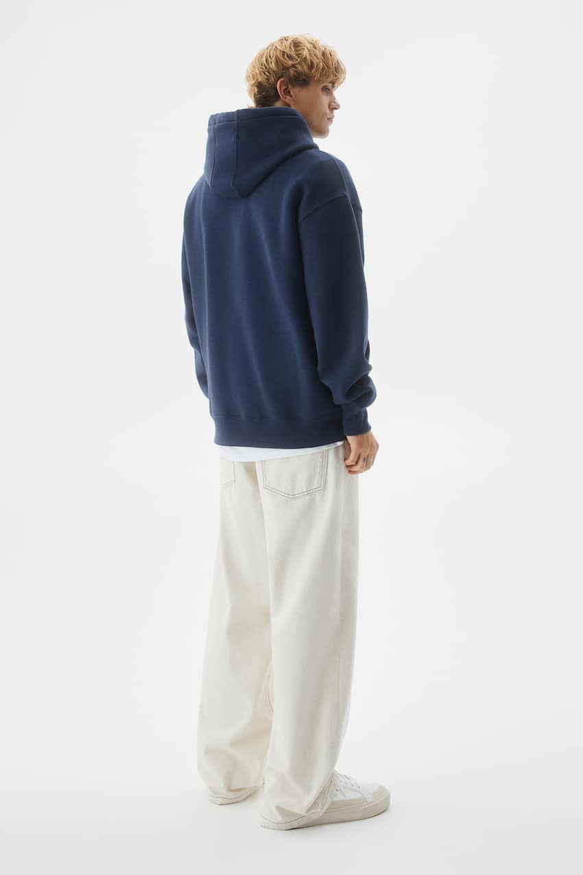 Navy Blue Basic Oversized Hoodie