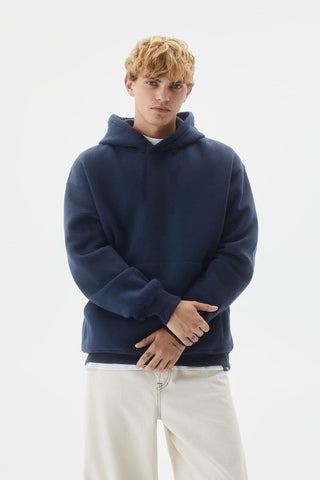 Navy Blue Basic Oversized Hoodie
