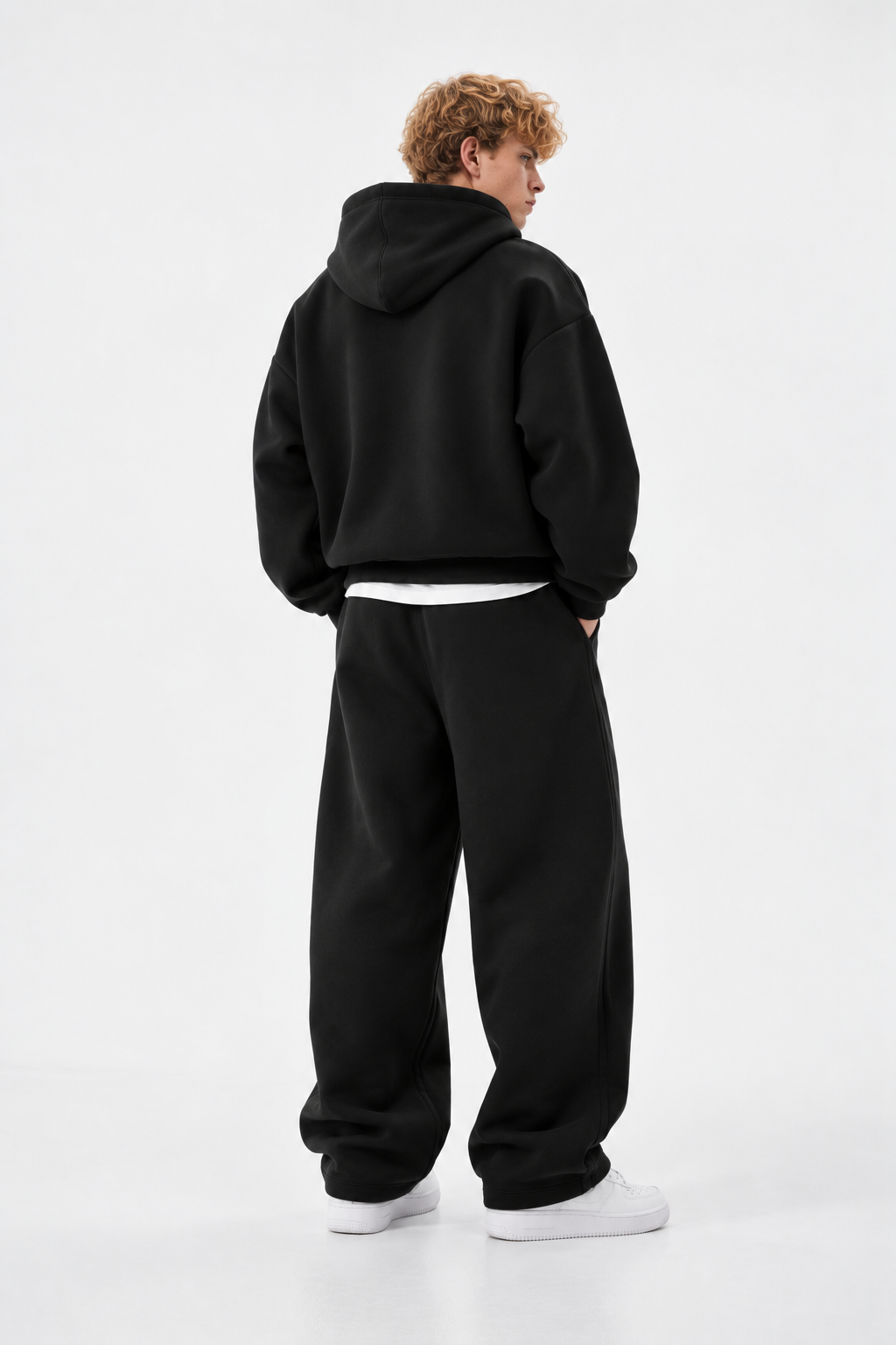 COZY ZIP UP SET - BLACK