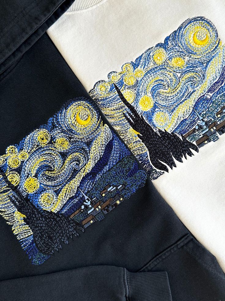 The Starry Night Embroidered Crewneck