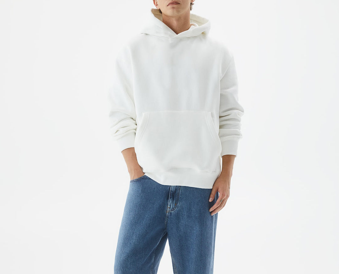 Off White Basic Oversized Hoodie