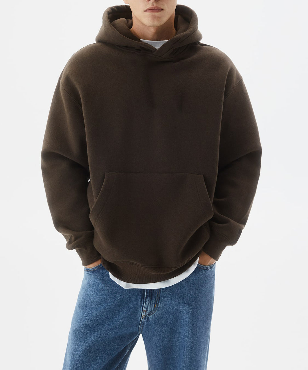 Brown Basic Oversized Hoodie