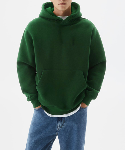 Dark Green Basic Oversized Hoodie