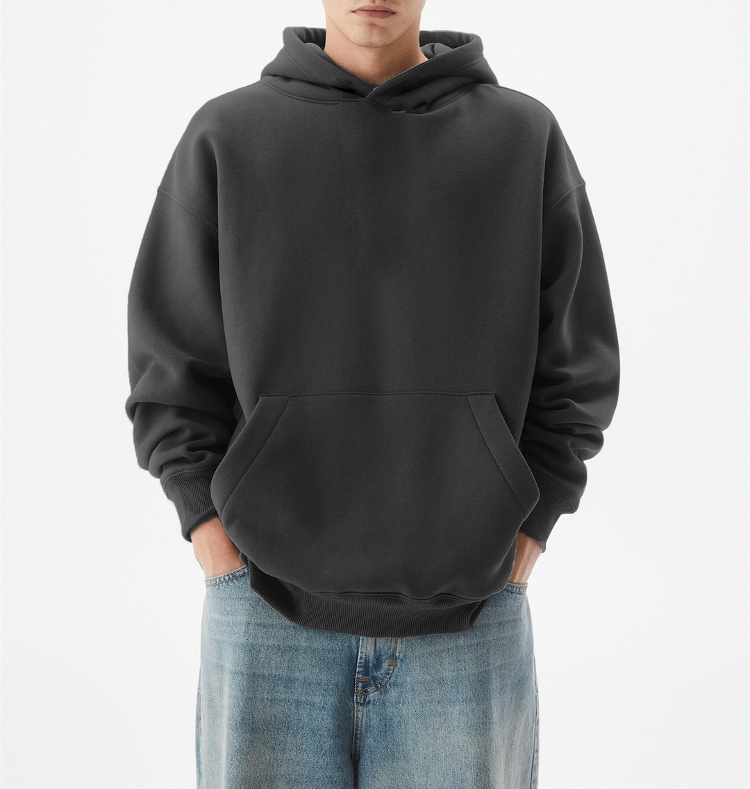 Gray Basic Oversized Hoodie