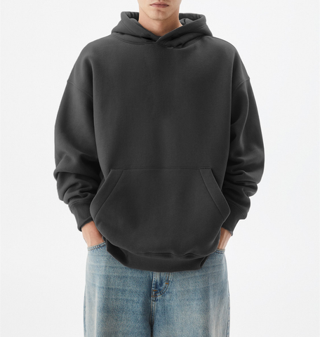 Gray Basic Oversized Hoodie