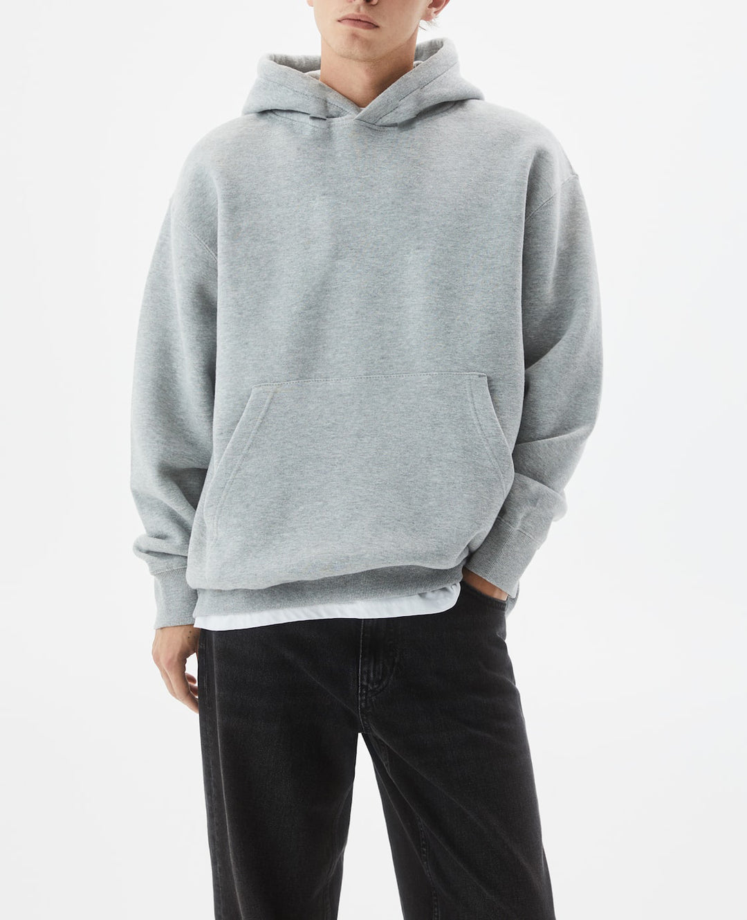 Grey Marl Basic Oversized Hoodie
