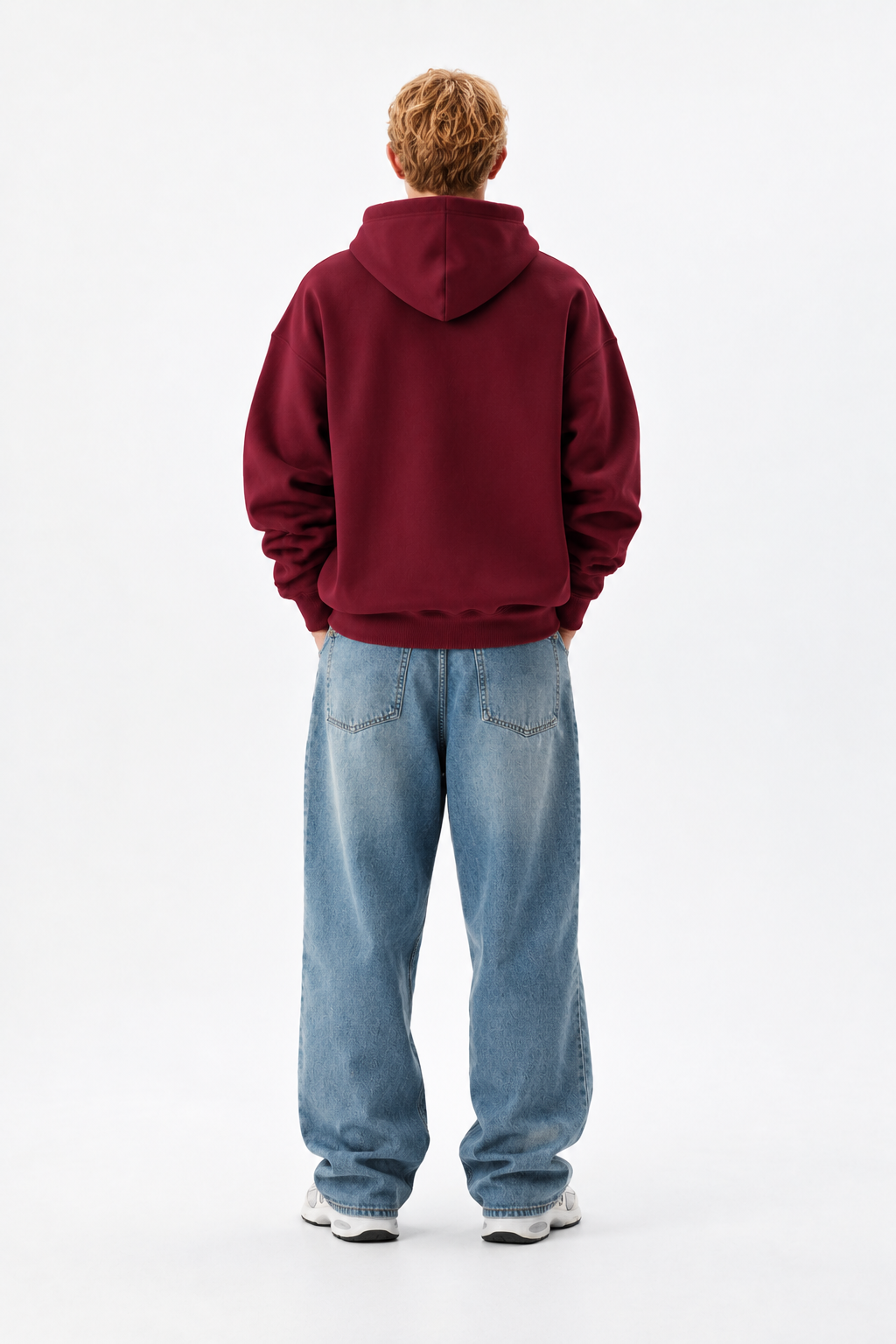 Burgundy Basic Oversized Hoodie