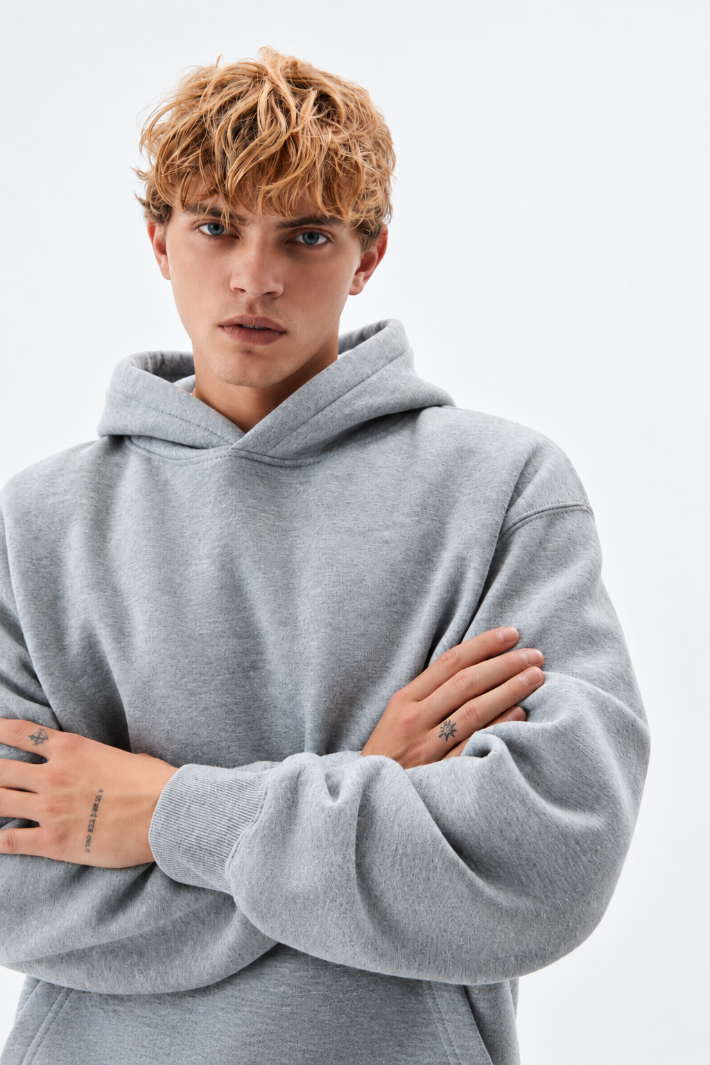 Grey Marl Basic Oversized Hoodie