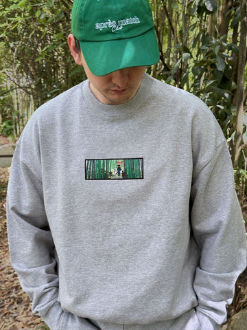 SAMURAI NEAR A TORII GATE IN A BAMBOO GROVE Crewneck