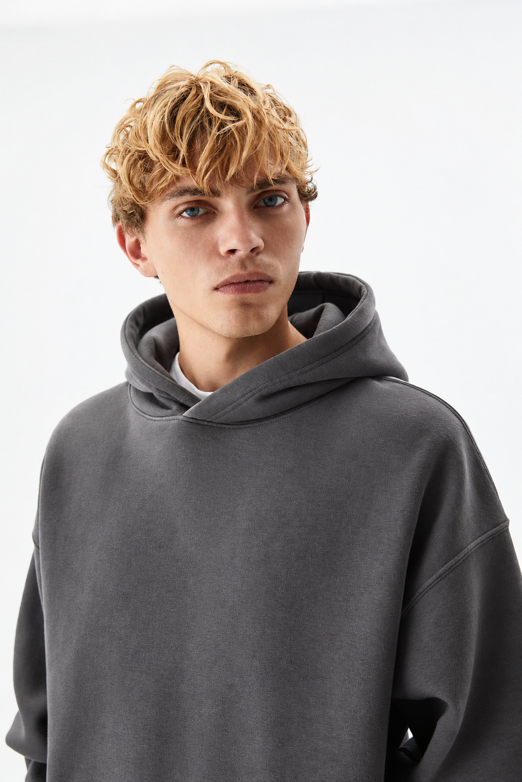 Gray Basic Oversized Hoodie