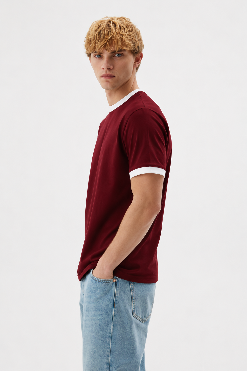 Burgundy Ringer T-Shirt