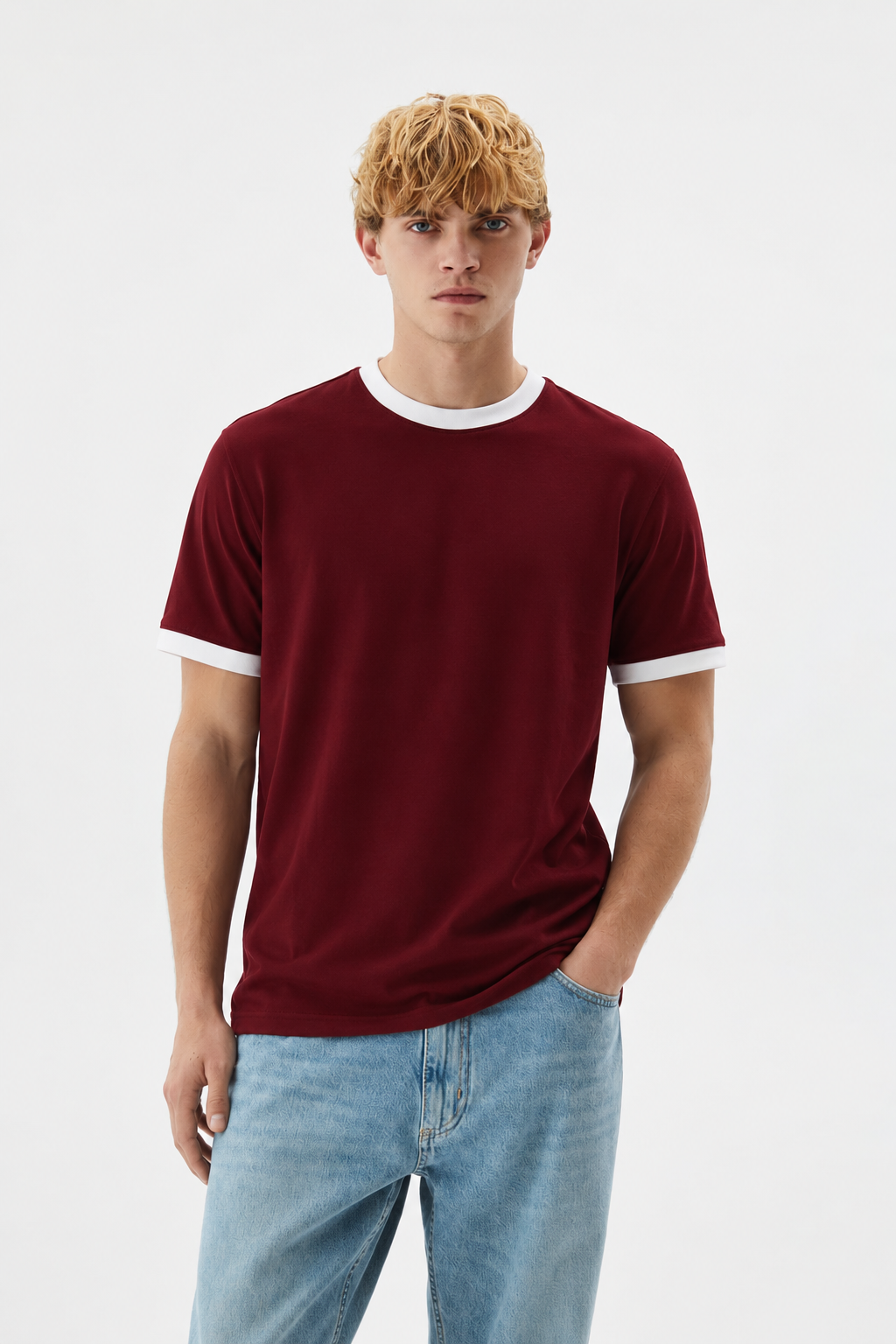 Burgundy Ringer T-Shirt
