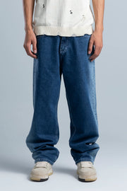 Unisex Blue Straight Fit Jeans