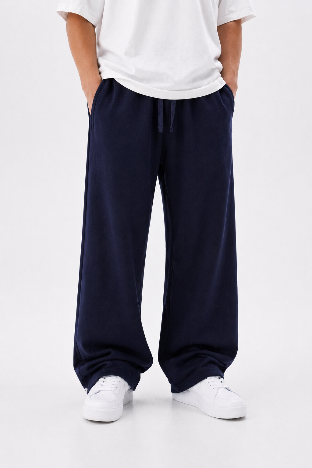 Navy Straight Leg Sweatpants