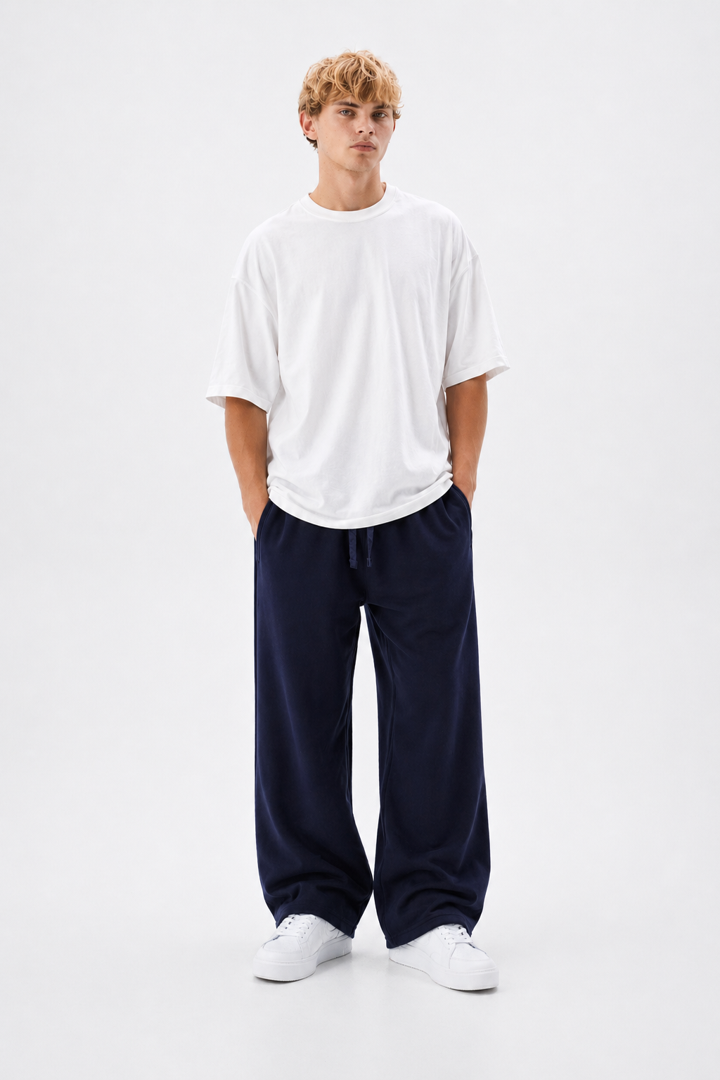 Navy Straight Leg Sweatpants
