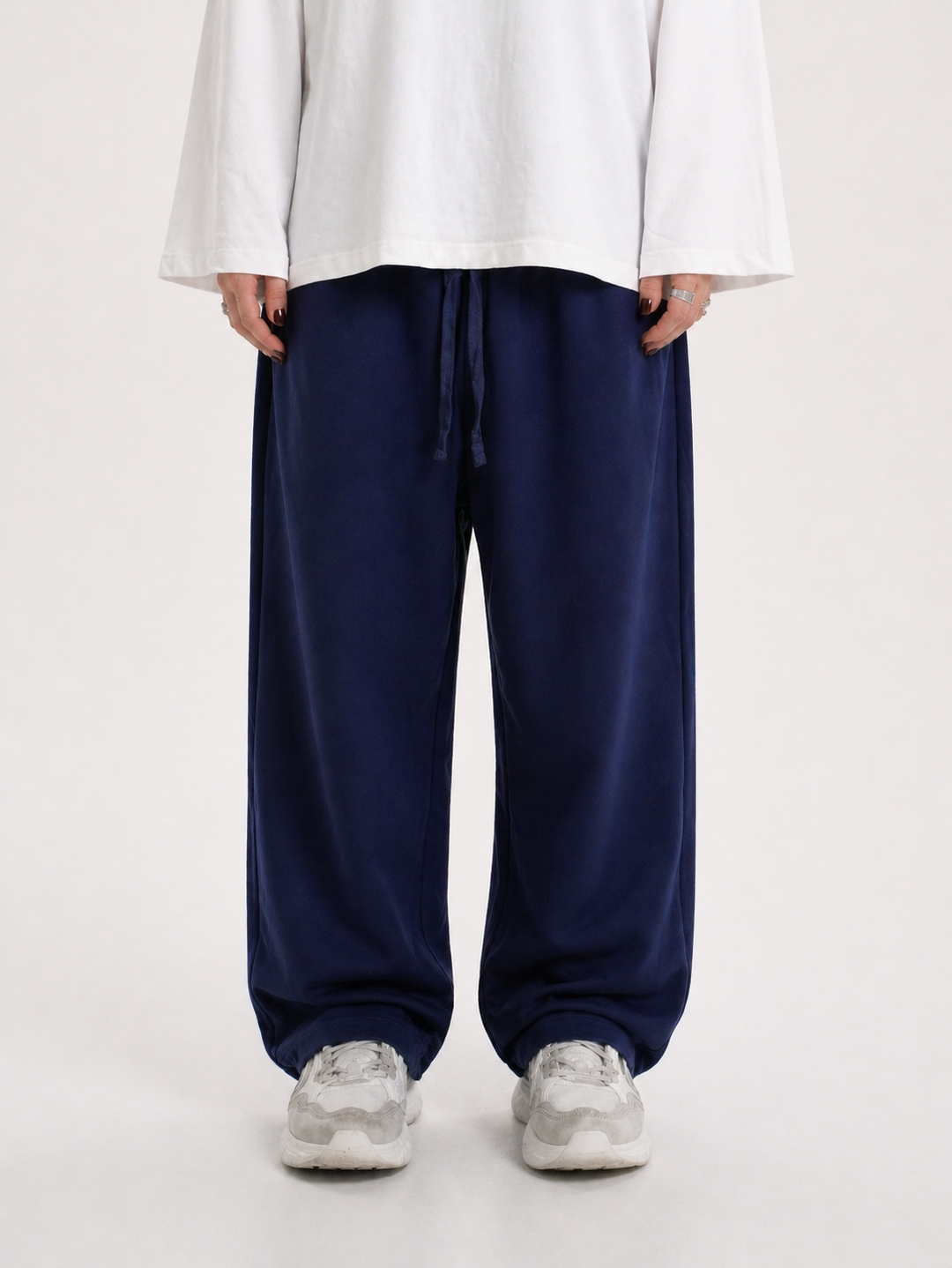 Navy Wide Leg Sweatpants