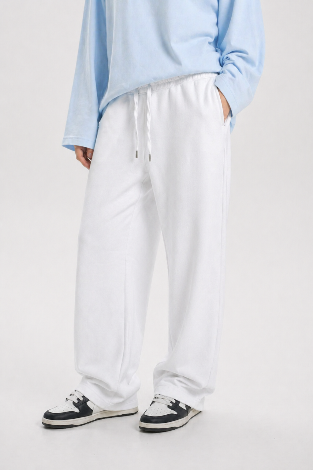 White Wide Leg Sweatpants