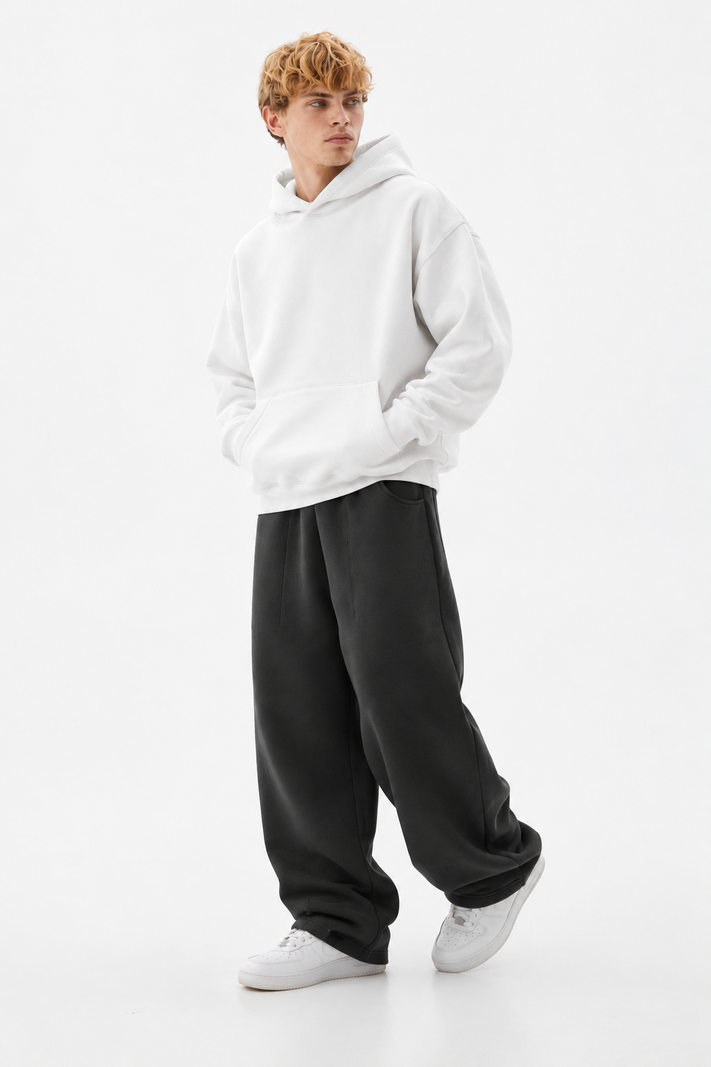 COZY STRAIGHT LEG SWEATPANTS - GRAY
