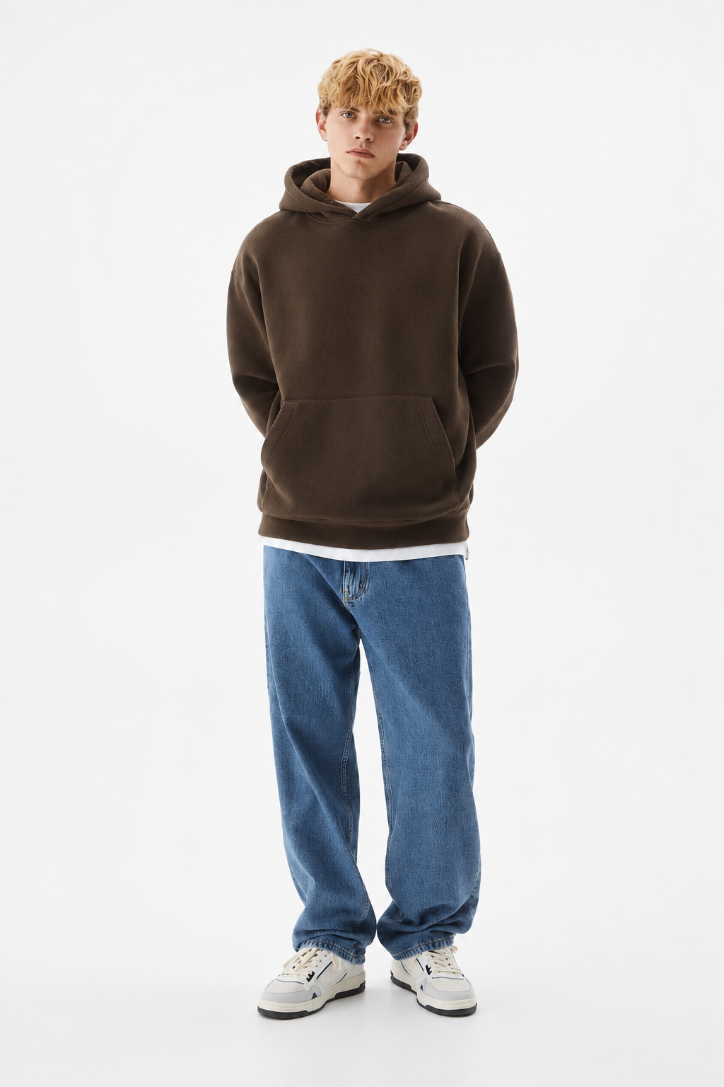 Brown Basic Oversized Hoodie