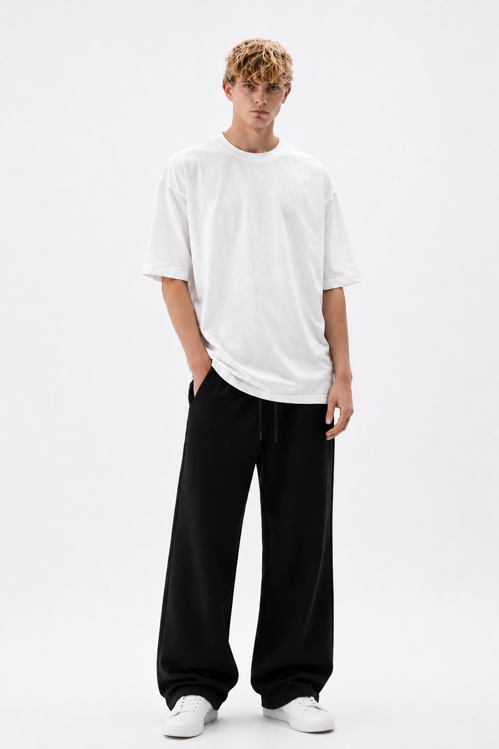 Black Straight Leg Sweatpants