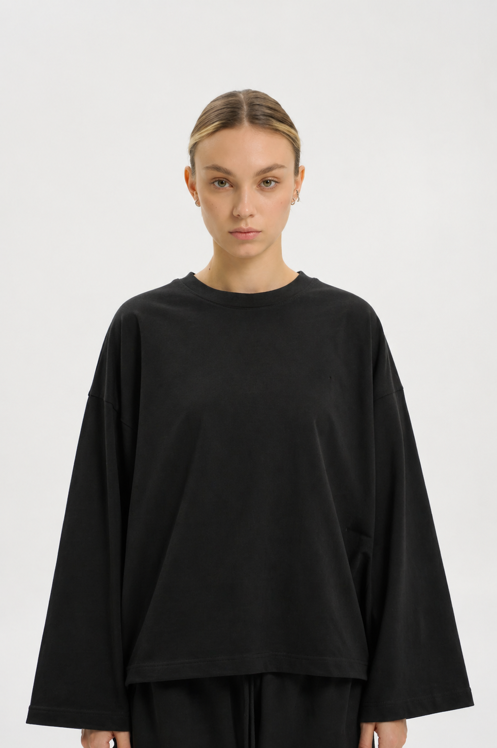 Black Long Sleeve Oversized T-Shirt