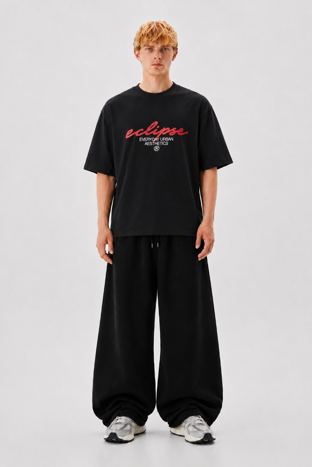 Unisex eclipse Balloon Fit Sweatpants Black