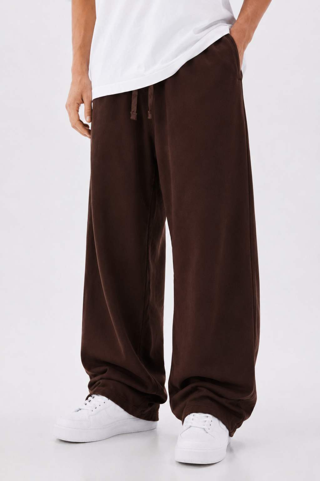 Brown Straight Leg Sweatpants