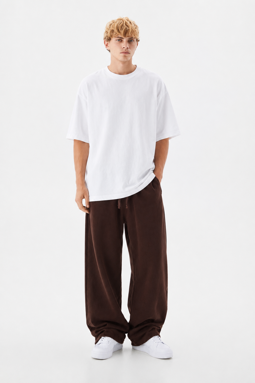 Brown Straight Leg Sweatpants