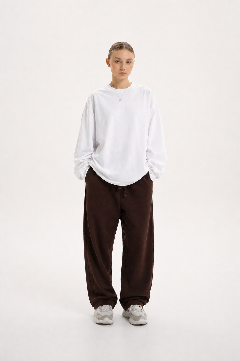 Brown Wide Leg Sweatpants