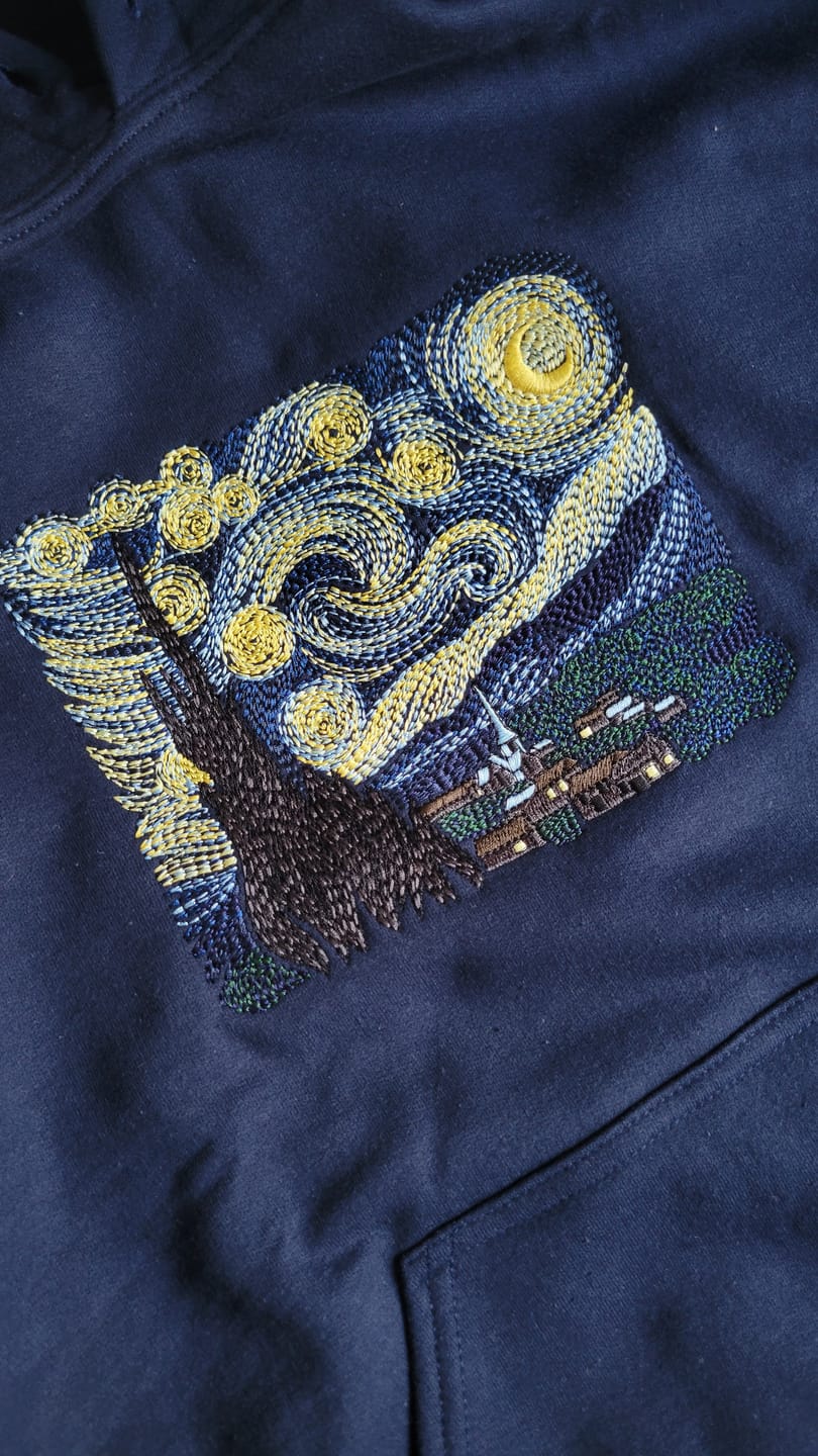 The Starry Night Embroidered Hoodie