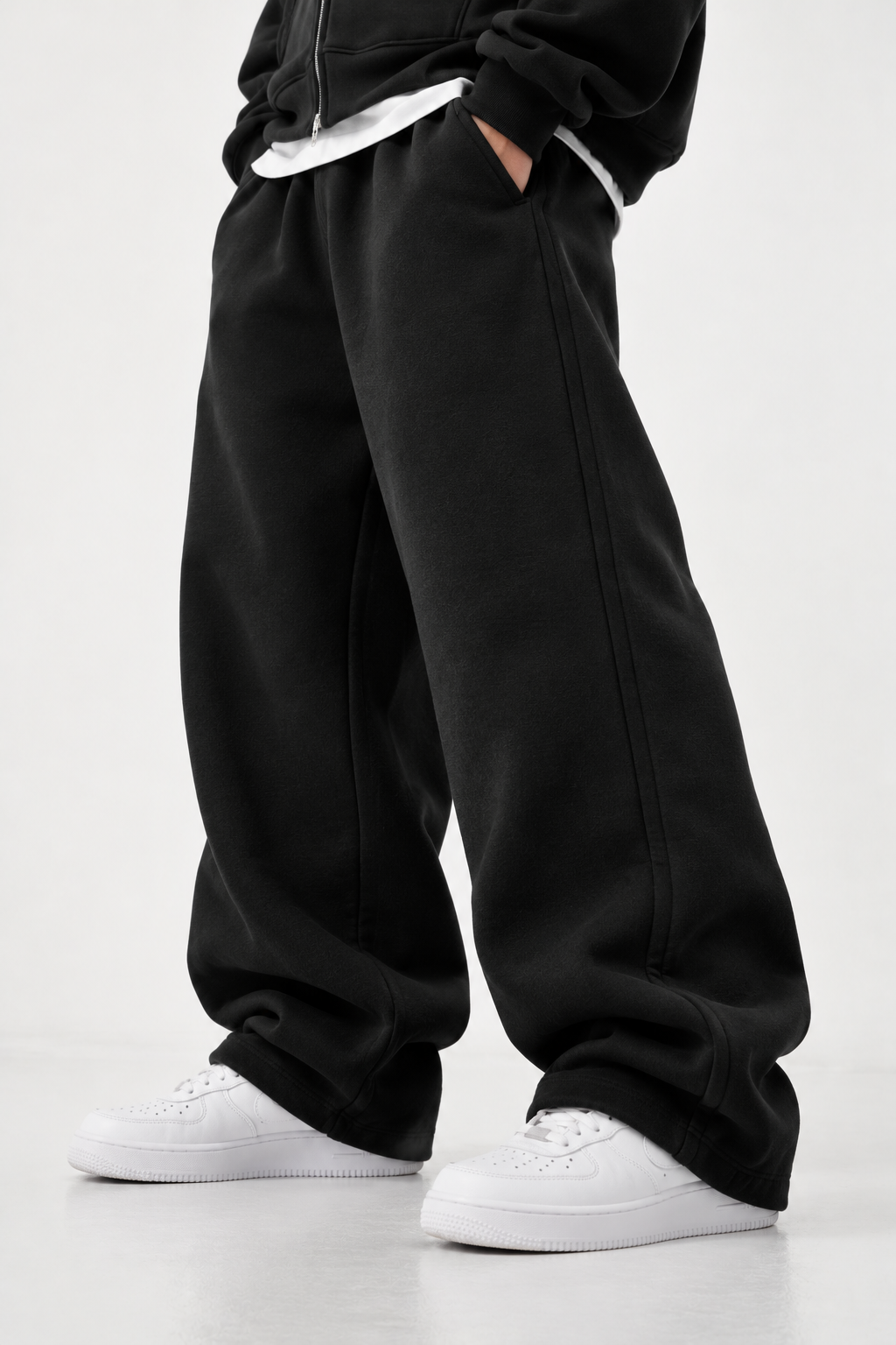 COZY ZIP UP SET - BLACK