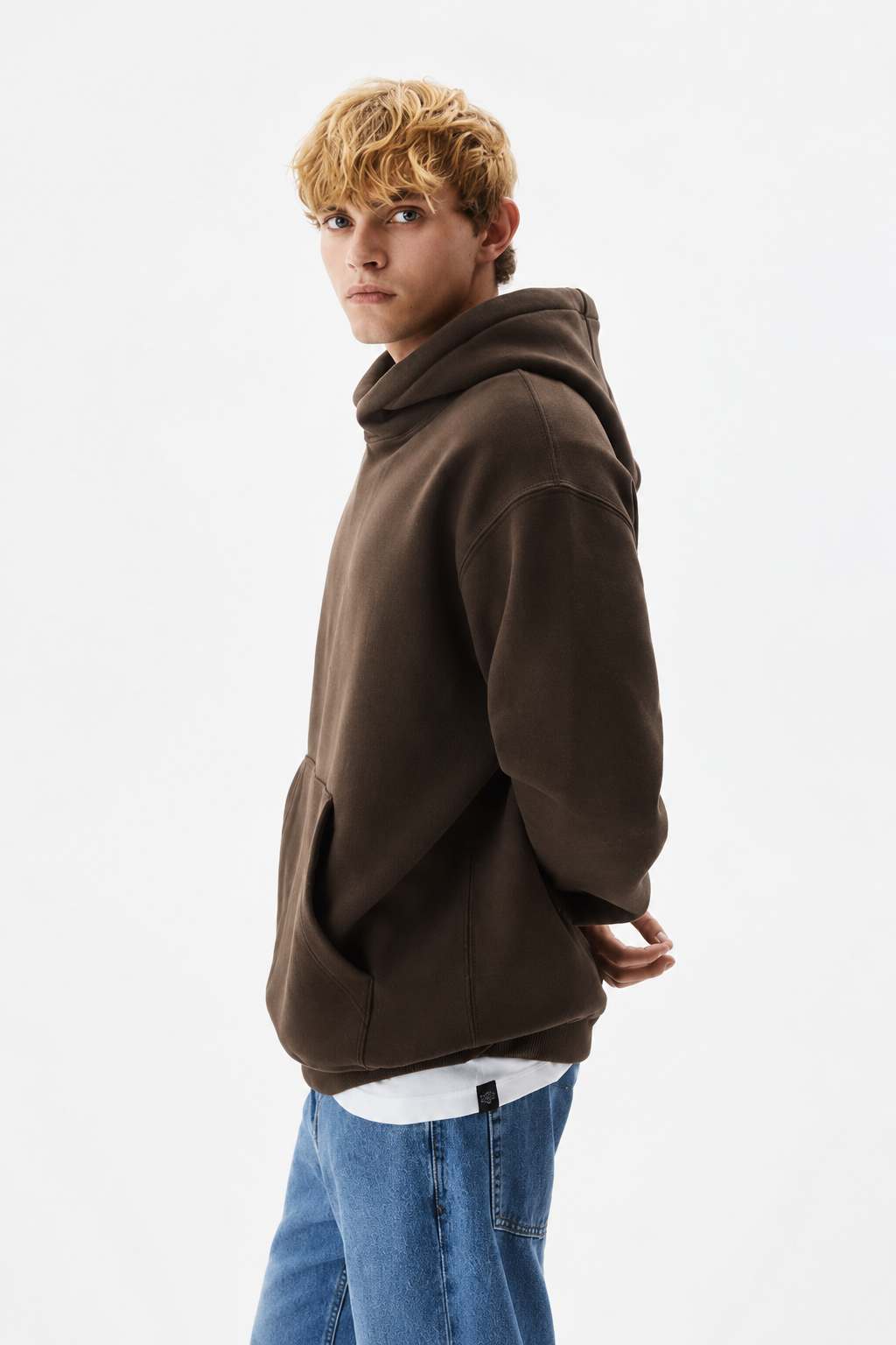 Brown Basic Oversized Hoodie
