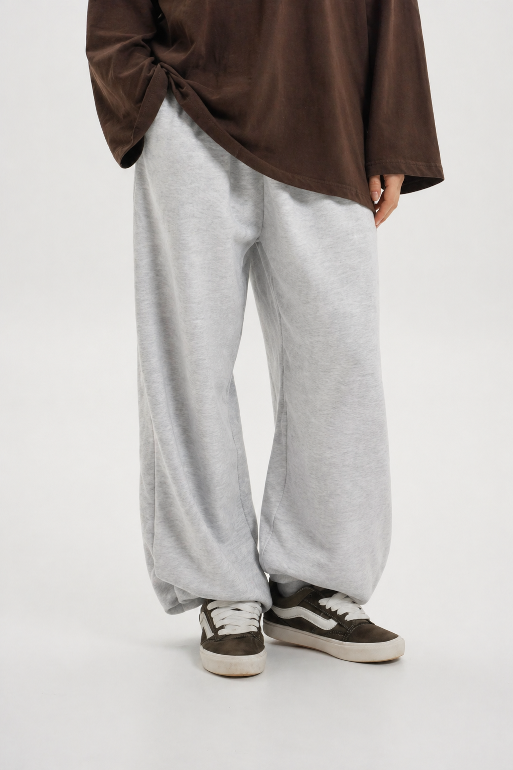 Marl Gray Wide Leg Sweatpants