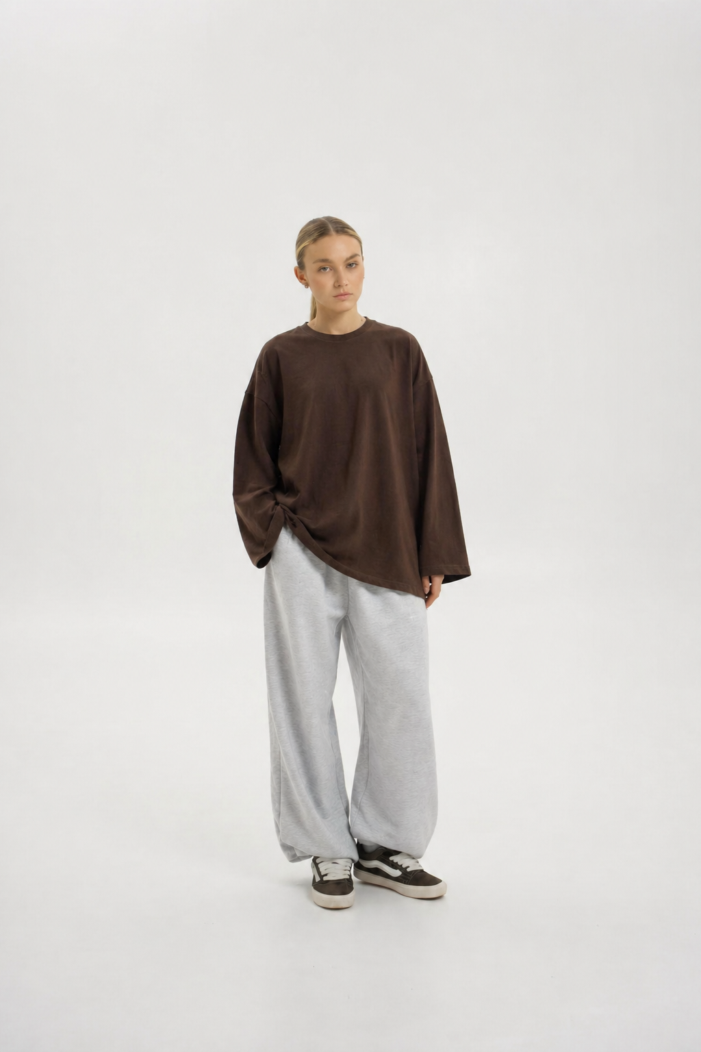 Marl Gray Wide Leg Sweatpants