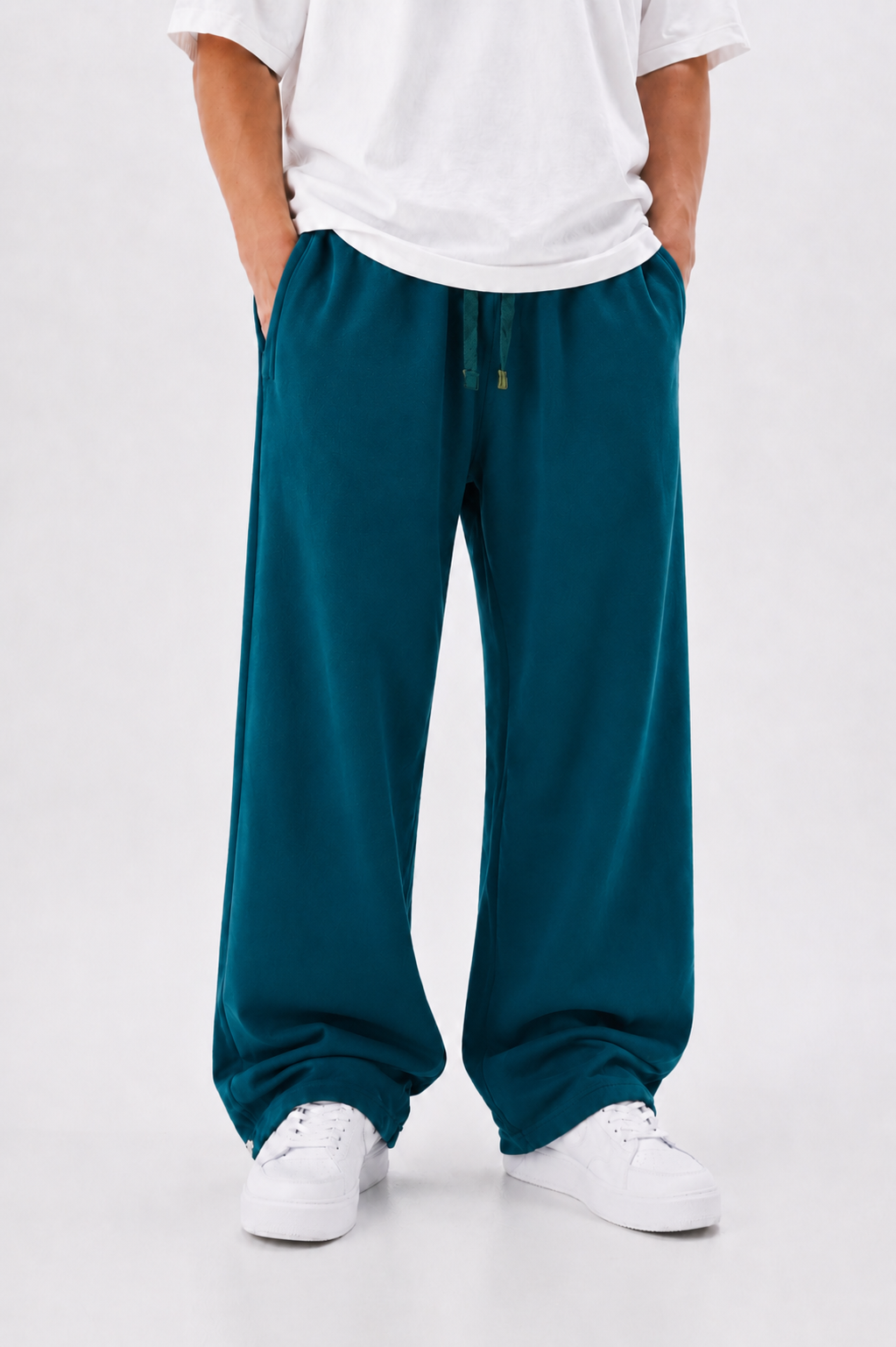 Teal Green Straight Leg Sweatpants