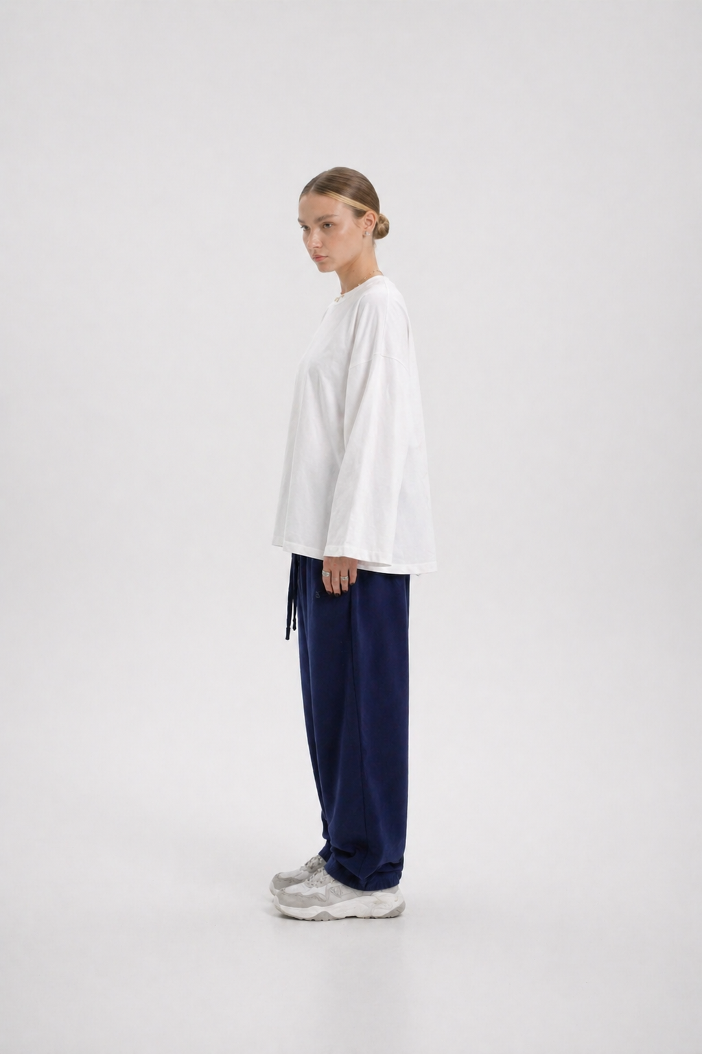 Navy Wide Leg Sweatpants
