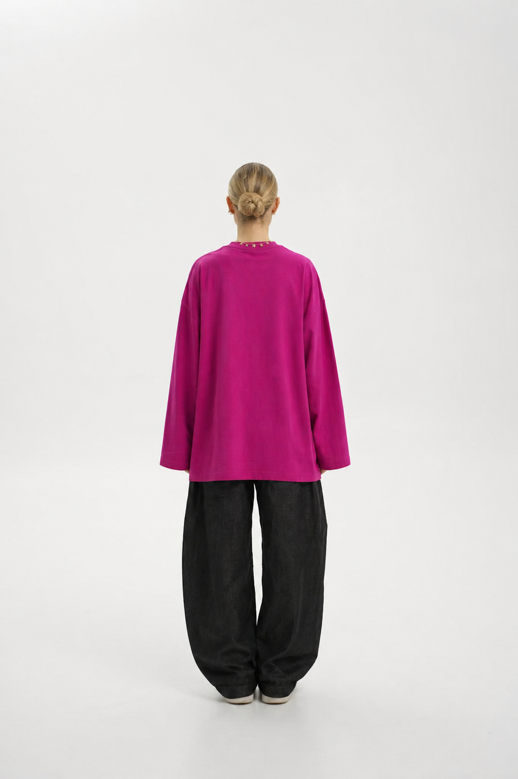 Pink Long Sleeve Oversized T-Shirt